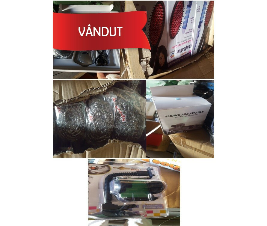 Stoc de marfă bunuri: triciclete, suport telefon mobil, aparate masaj